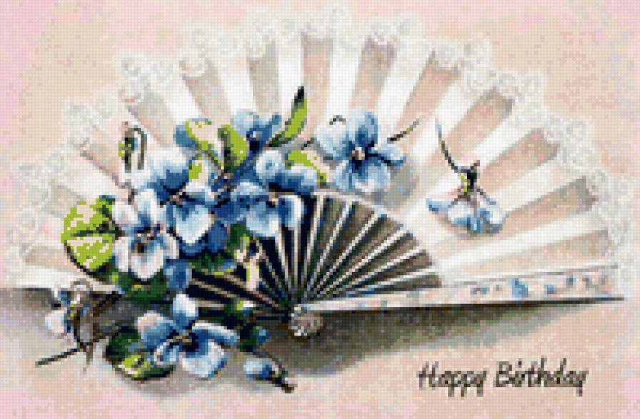 Фиалки - весна, веер, фиалка, первоцвет, фиалки, violets, цветы - предпросмотр