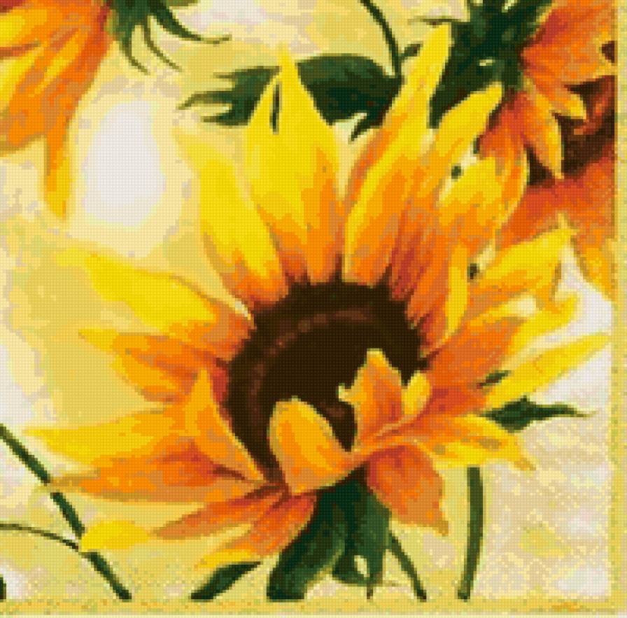 Подсолнухи - панно, цветы, подсолнух, подсолнухи, полевые цветы - предпросмотр