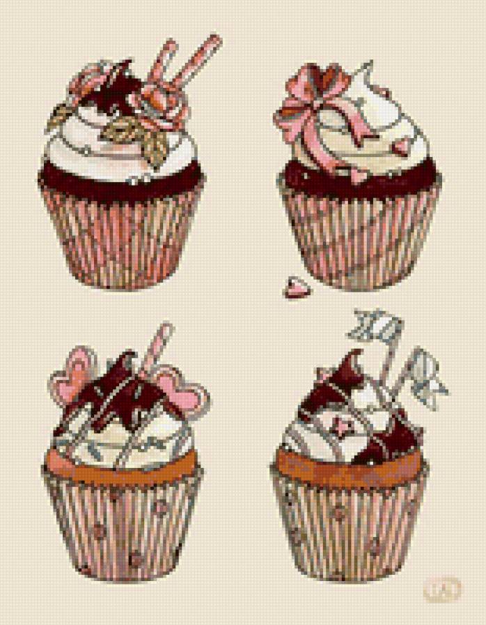 Сладости - сладости, украшения для кухни, вишенки, пироженое - предпросмотр