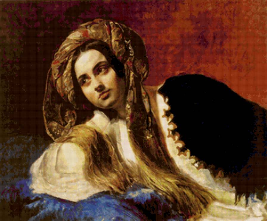 Турчанка - брюллов, портрет, живопись, девушка - предпросмотр