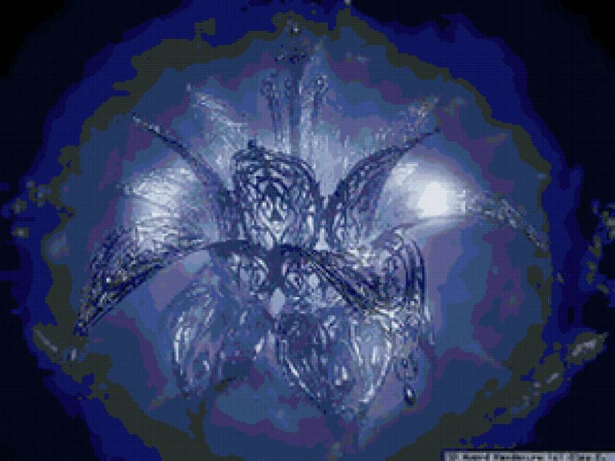 синий цветок 2 - металл, цветок, украшения - предпросмотр