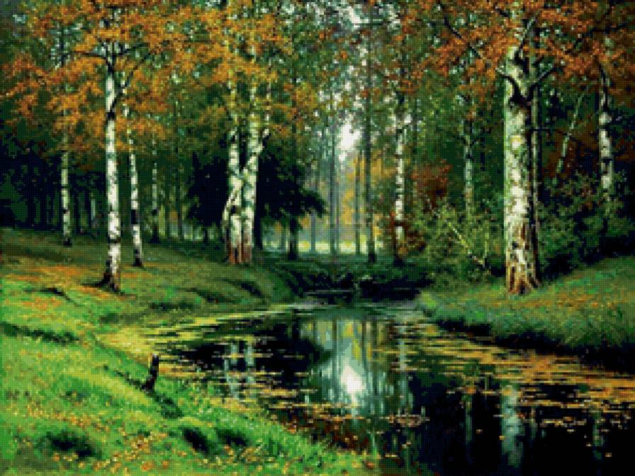 Серия " Осень " - пейзаж, вода, осень, листья - предпросмотр