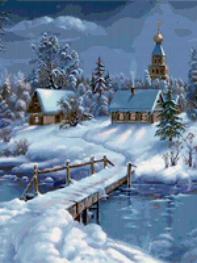 зимняя ночь - ночь, зима, снег - предпросмотр