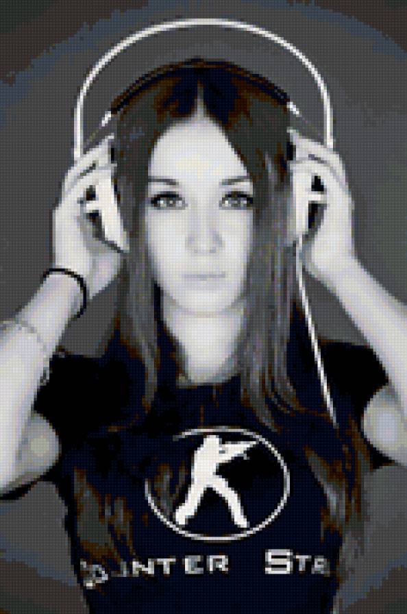 Девушка 2 - девушка, черно-белое - предпросмотр