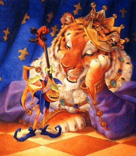 король и музыкант - лев, картина, детям - оригинал