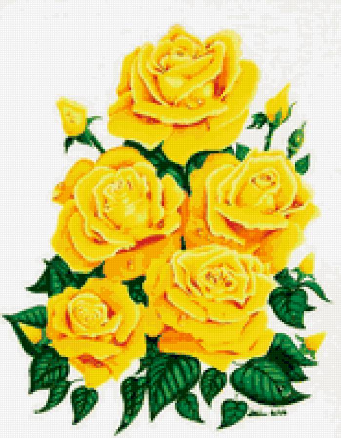Эти жёлтые розы... - желтый, цветы, розы, букет - предпросмотр