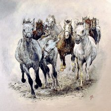 Оригинал схемы вышивки «лошади» (№8621)