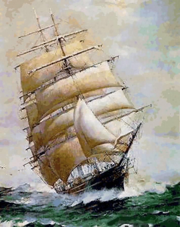 Корабль в море) - море, корабль - предпросмотр