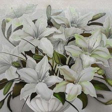 Оригинал схемы вышивки «белые цветы» (№9088)