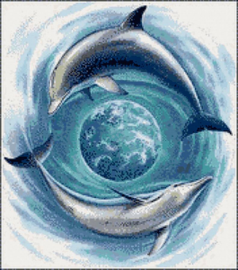 Серия "Дельфины" - дельфины, животные, море - предпросмотр