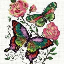 Схема вышивки «Бабочки и розы»