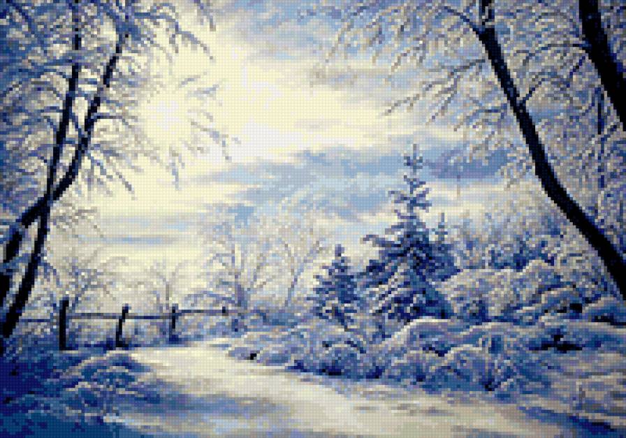 Зима снежная - снег, иней, мороз, зима, природа, пейзаж - предпросмотр