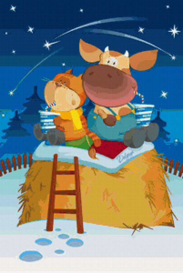 корова и кот - предпросмотр