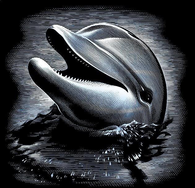 Очень красивый дельфин) - картина, животные, дельфин - оригинал