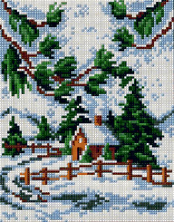 Домик в горах - снег, горы, домики, красота, зима, домик, природа, пейзаж - предпросмотр