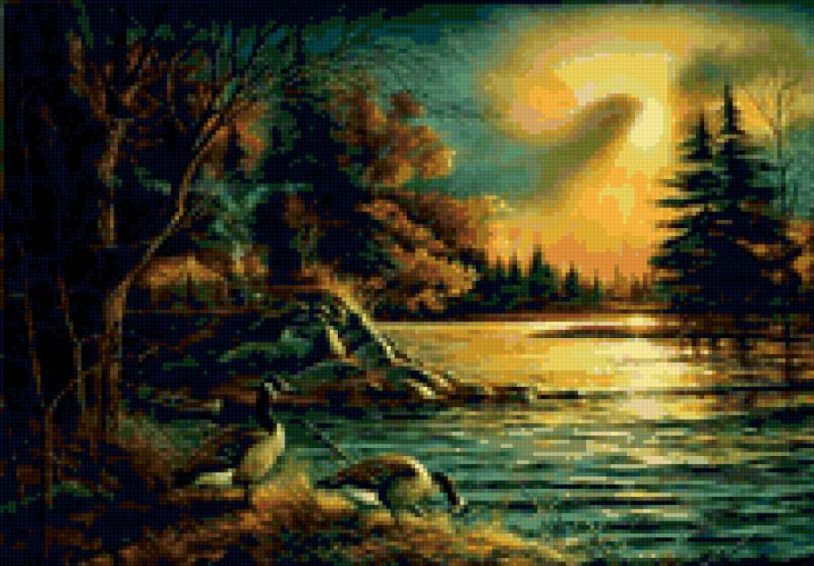 №12097 - живопись, искусство, природа, пейзаж, картина - предпросмотр