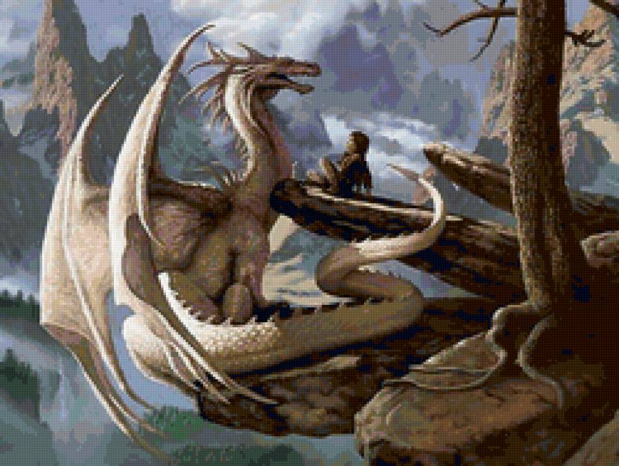 №12533 - дракон, животные, люди, миф, природа - предпросмотр