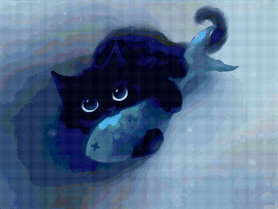 Пушистое чудо - кот, рыбак, котенок - предпросмотр