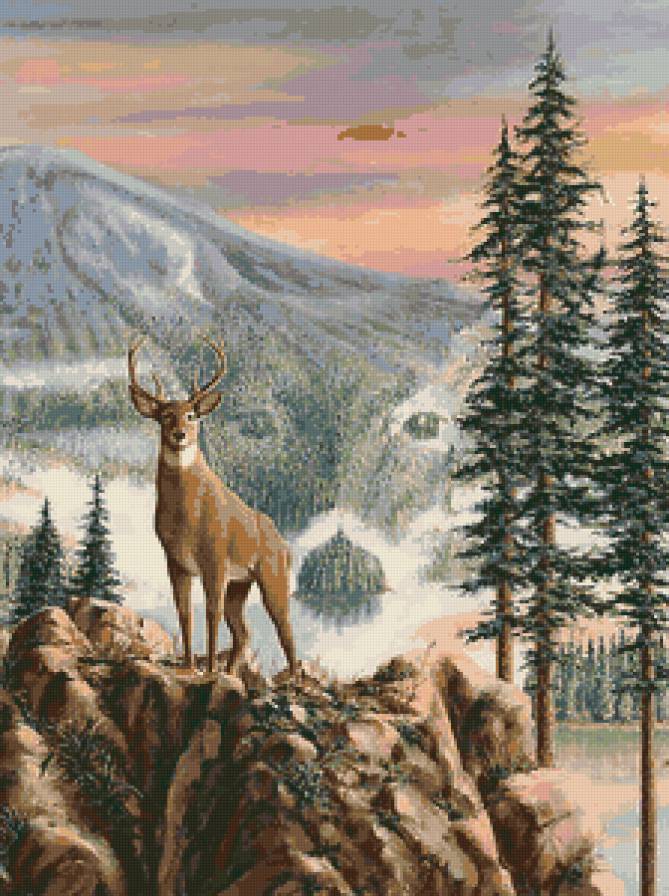 №12703 - пейзаж, животные - предпросмотр