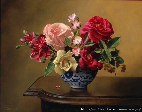 живопись - ваза, цветы - оригинал