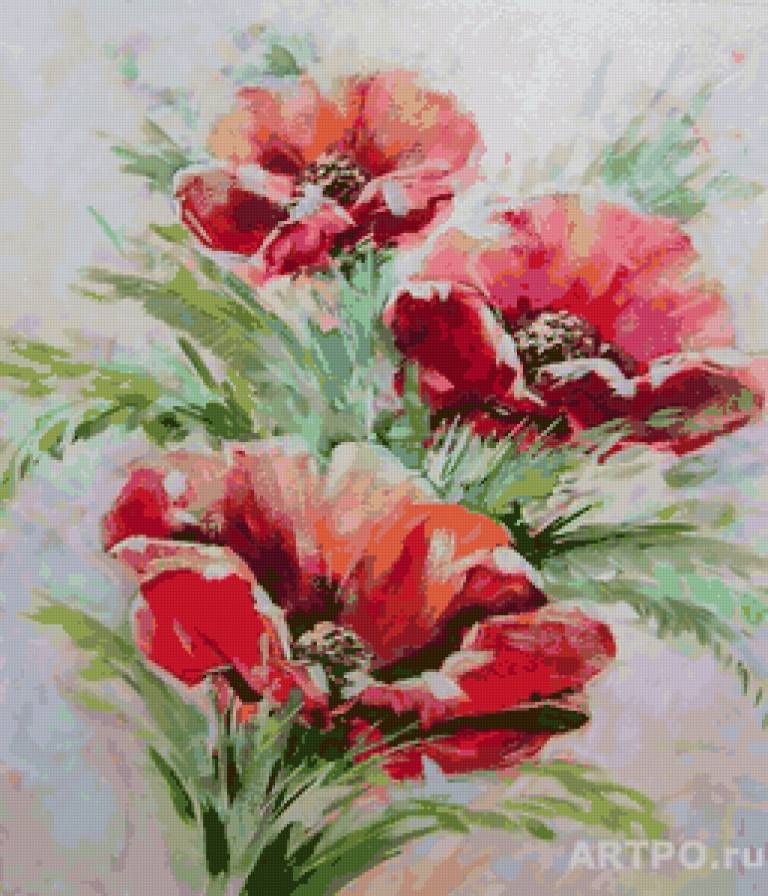 Серия "Букет" - букет, цветы, маки - предпросмотр