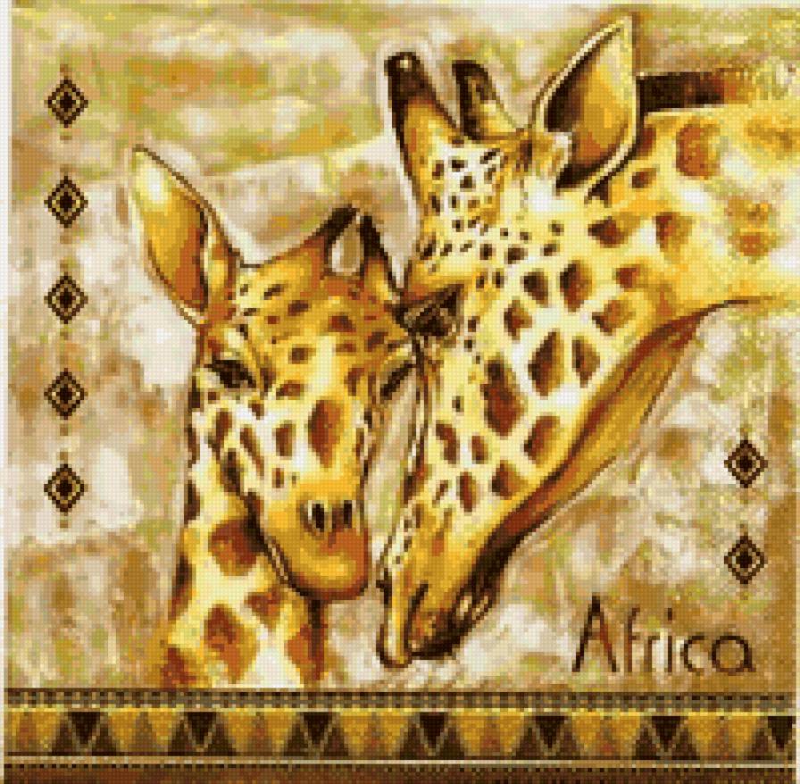 Жирафы - сафари, жирафы, подушка, африка, жираф, животные - предпросмотр