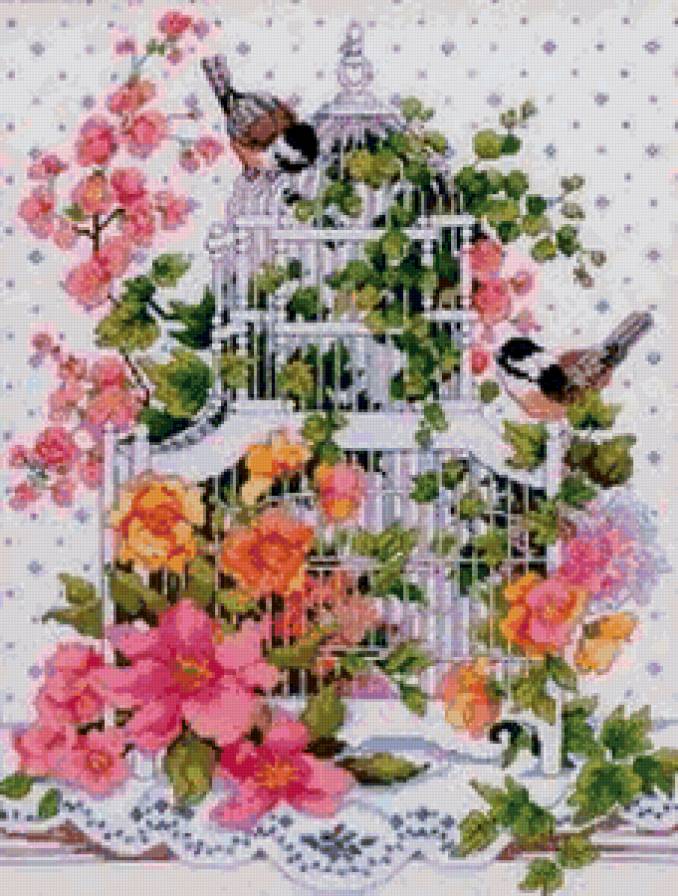 №13568 - цветы, птицы - предпросмотр