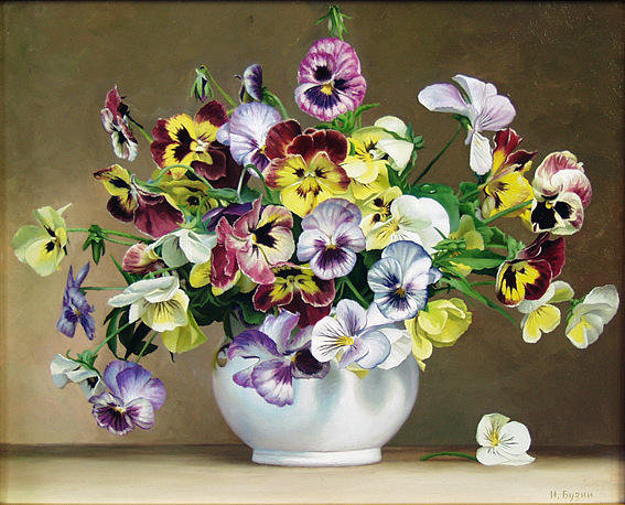 Анютины глазки - цветы, букет - оригинал