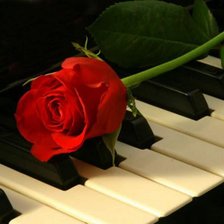 Схема вышивки «роза и фортепьяно»