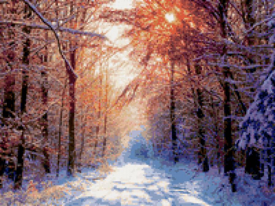 Зимний лес - картина, лес, зима - предпросмотр