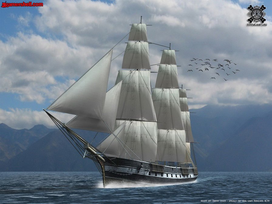 Фрегат - парус, фрегат, море, корабль - оригинал