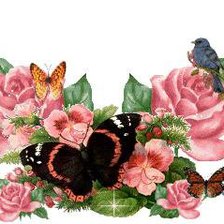 Оригинал схемы вышивки «Цветы и бабочки» (№17312)
