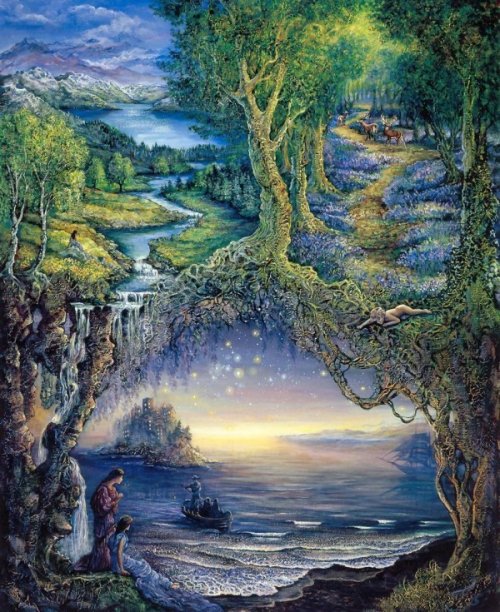 Картины Жозефины Уолл - лез, волшебство, море, звезды - оригинал