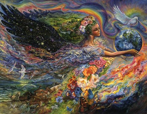 Картины Жозефины Уолл - птица, весна, звезды, волшебство, радуга, мир, фея - оригинал