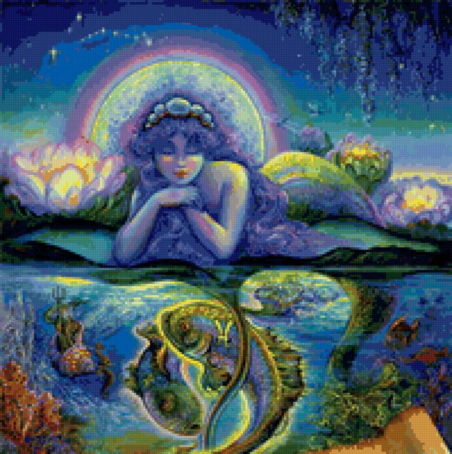 Картины Жозефины Уолл - зодиак, русалка, рыбы - предпросмотр