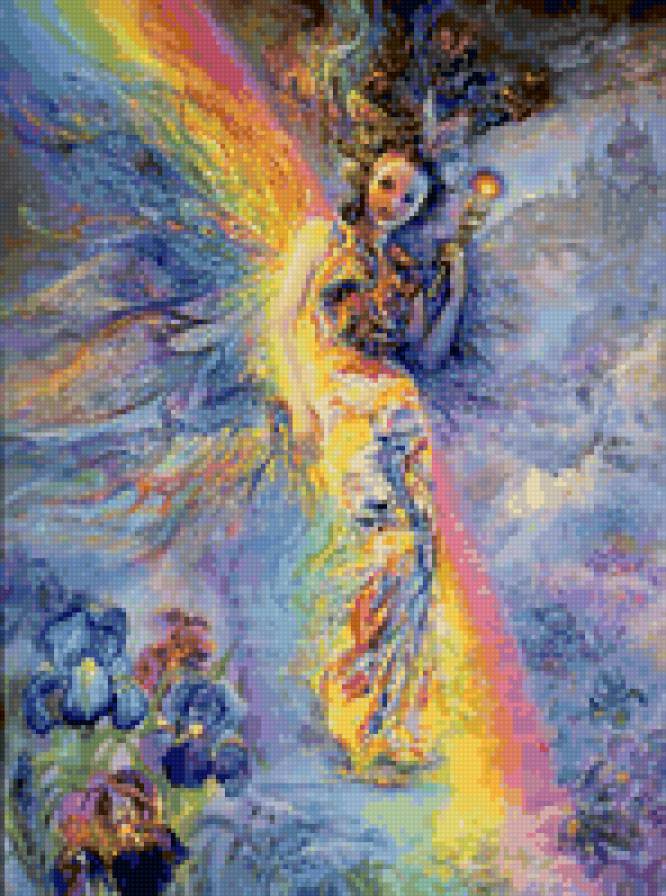 Картины Жозефины Уолл - радуга, замок, цветы, фея - предпросмотр