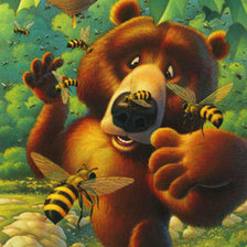 мишка и пчелы