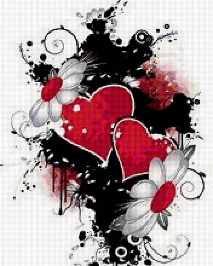 Абстракция - абстракция, цветы, сердце - предпросмотр