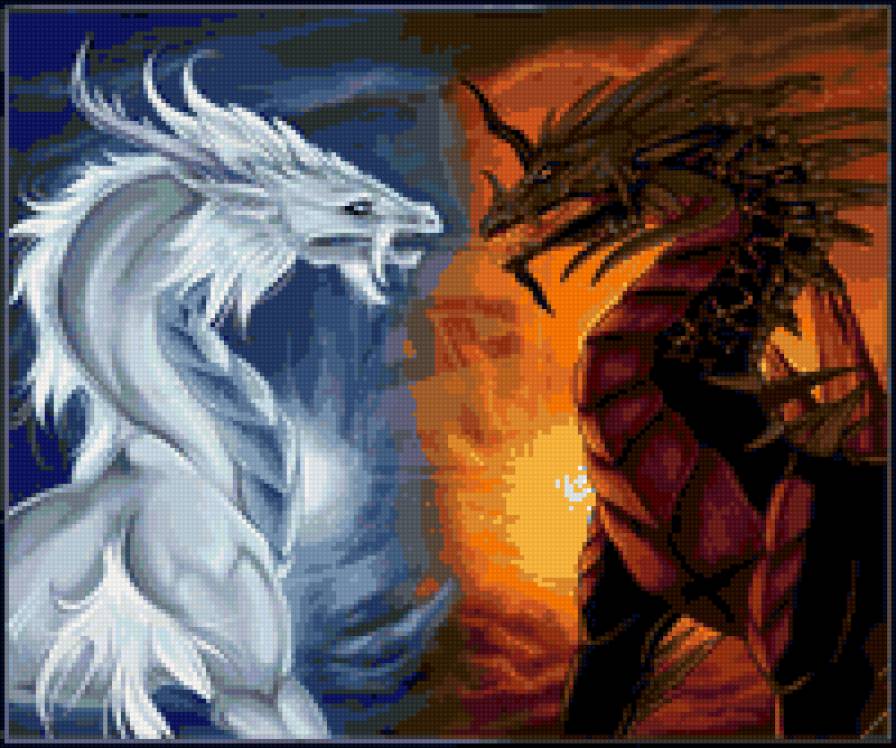 "Tow" - дракон, огонь, fantasy, лед, поединок - предпросмотр