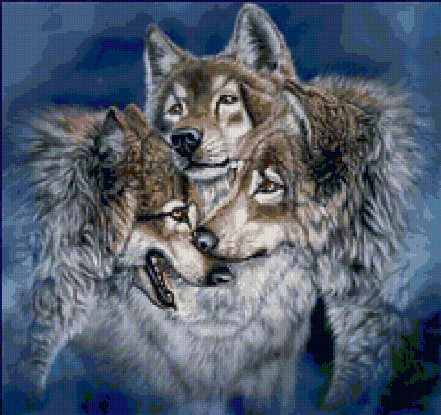 №20487 - живопись, природа, волк, искусство, животные, картина - предпросмотр