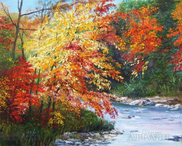 Осенняя река - осень, пейзаж, река - оригинал