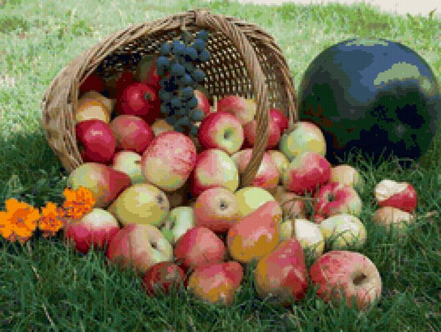 летнее изобилие - яблоки, фрукты - предпросмотр