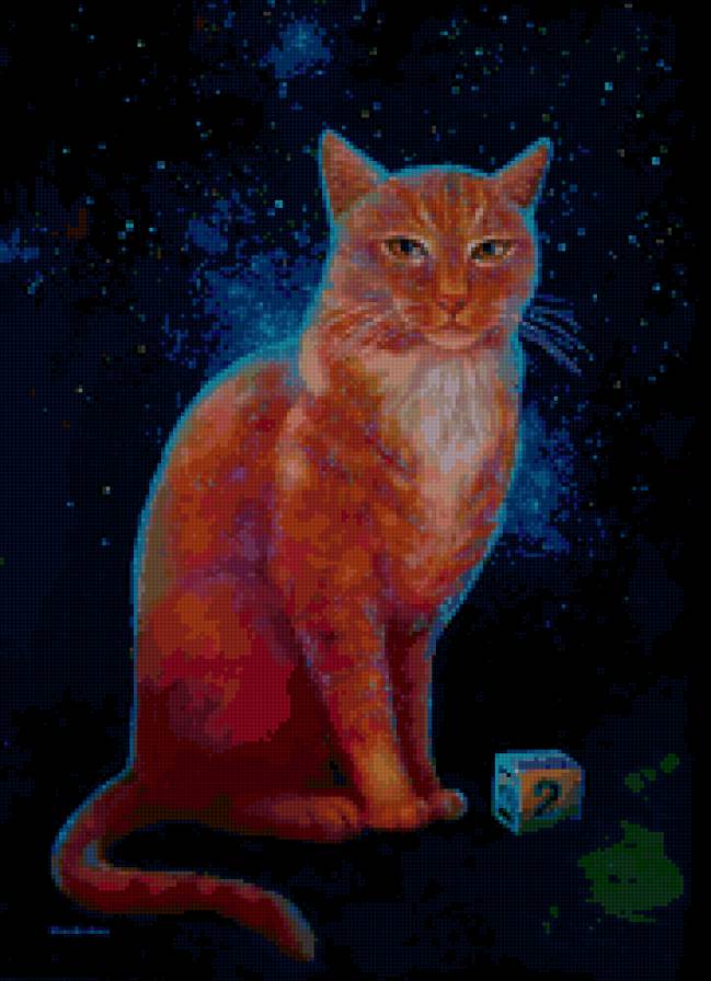 Кот - животные, коты, живопись - предпросмотр