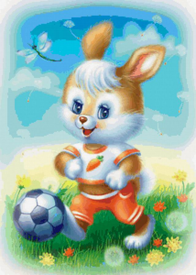 зайка футболист - предпросмотр