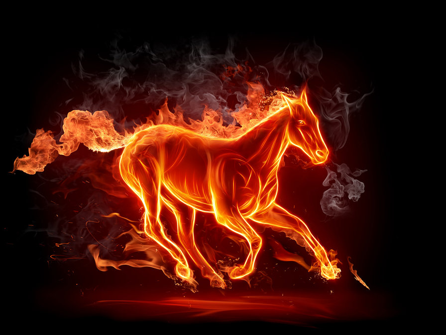 № 546874651 - конь, огненная лошадь - оригинал