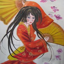 Схема вышивки «Танец с веером»