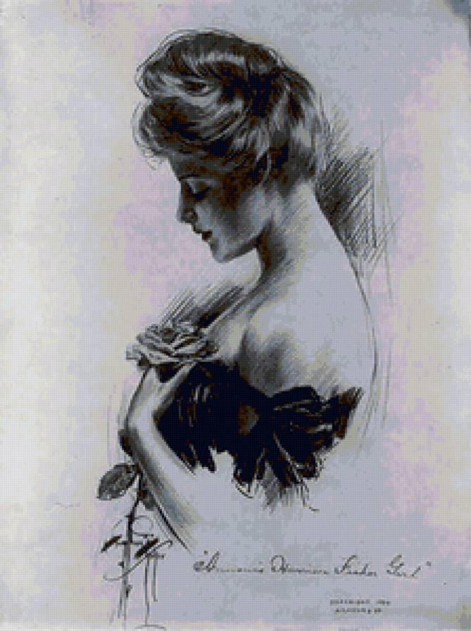 Девушка с розой - роза, цветы, девушка - предпросмотр