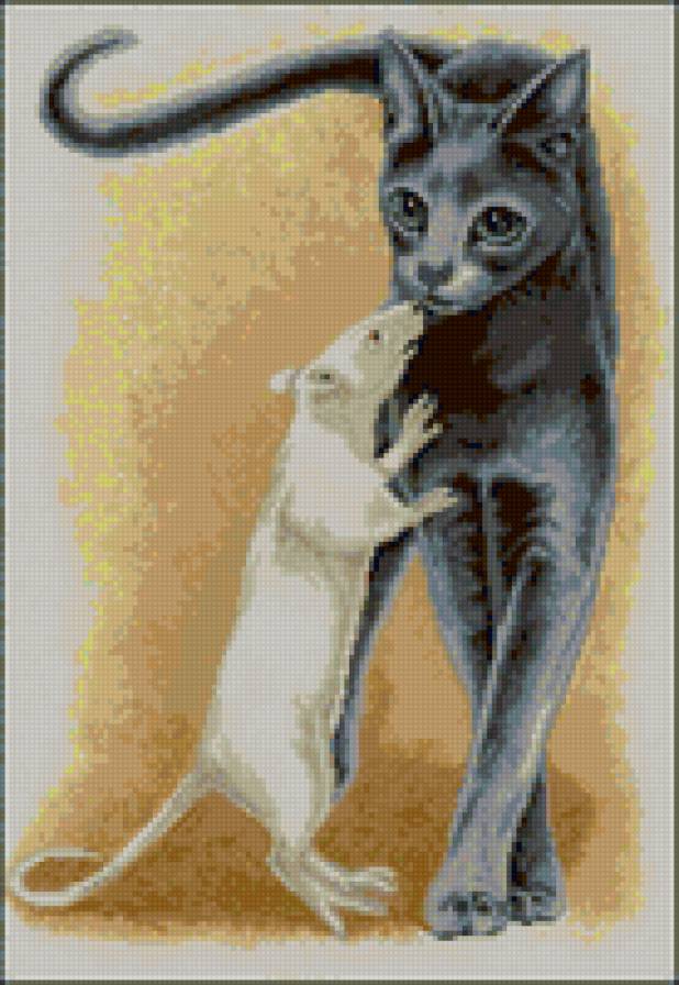 друзья - кошка, животные, крыса - предпросмотр