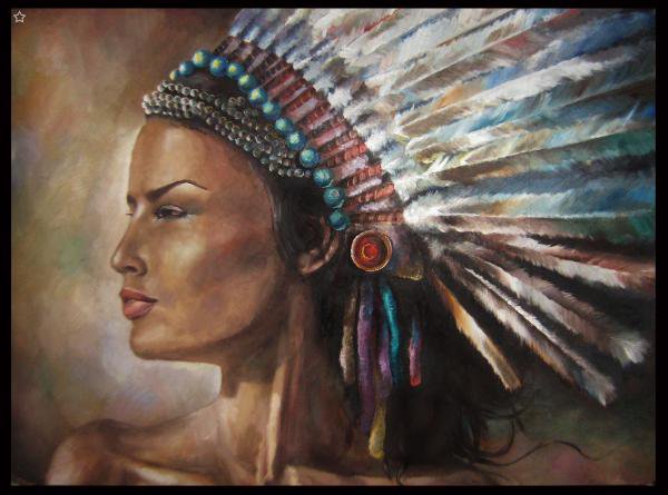 Индеанка - индеец, индеанка, девушка - оригинал