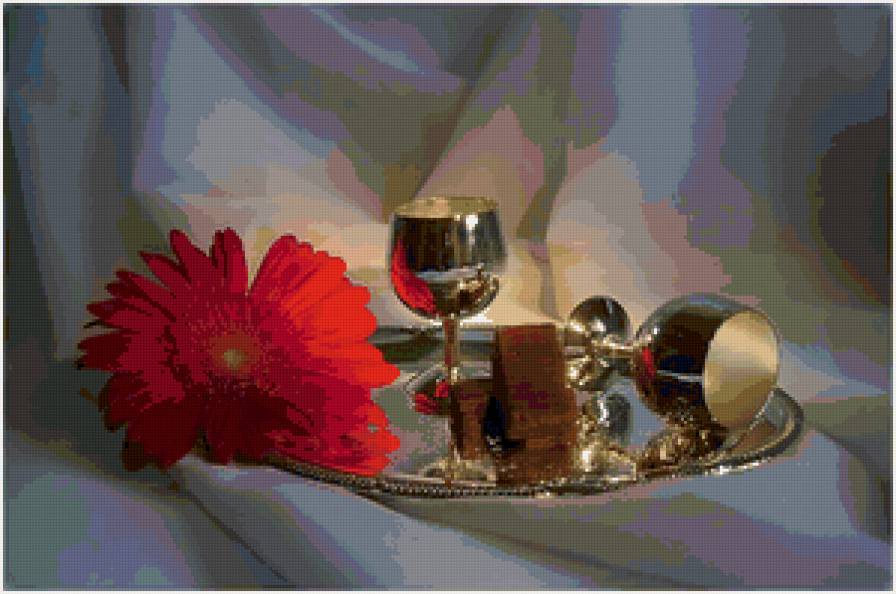 Натюрморт с герберой - натюрморт, картина, гербера - предпросмотр